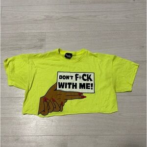 $1 if bundled with higher priced item - Don’t F with Me Lgreen crop top -size S